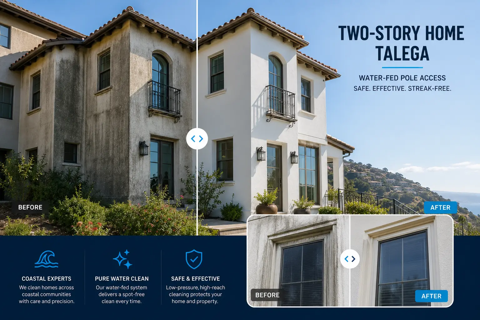 Two-story hillside home, Talega — water-fed pole access